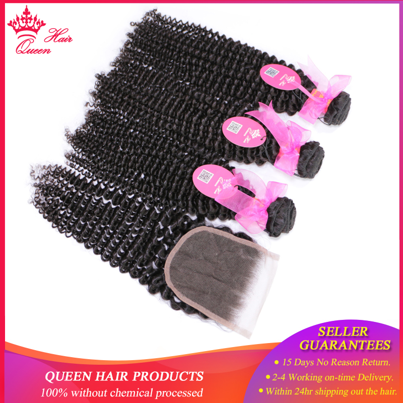 Queen Hair Products 100 Brazilian Human Hair Bundles With Closure
