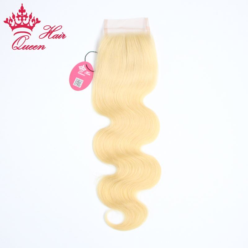 Photo de Queen Hair Products 8"-18" Body Wave Brazilian Virgin Human Hair Lace Closure Color #613 Blone Hair DHL Free Shipping