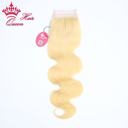 Picture of Queen Hair Products 8"-18" Body Wave Brazilian Virgin Human Hair Lace Closure Color #613 Blone Hair DHL Free Shipping