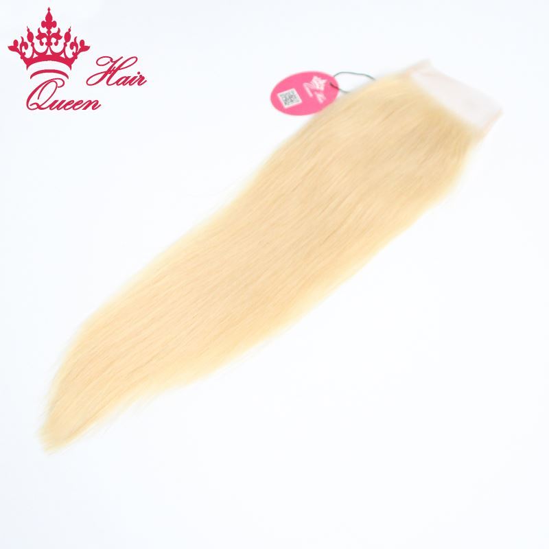 Photo de Queen Hair Lace Closure Brazilian Hair Straight Human Virgin Hair 8"-18" Top Closure Free Part Bleached Knots DHL Free Shipping