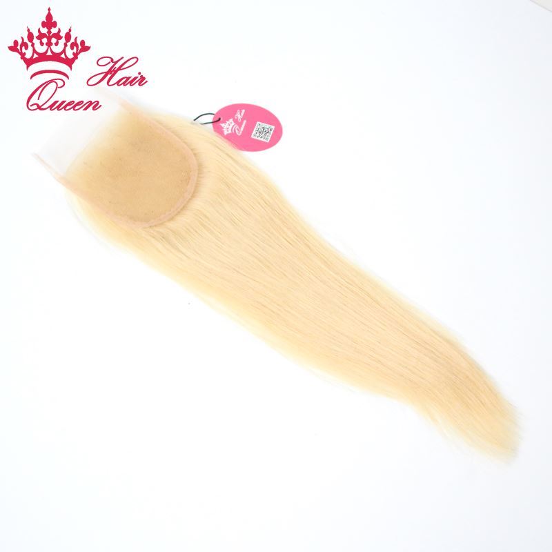 Picture of Queen Hair Lace Closure Brazilian Hair Straight Human Virgin Hair 8"-18" Top Closure Free Part Bleached Knots DHL Free Shipping