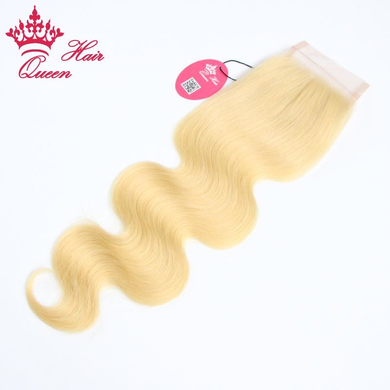 Picture of Queen Hair Products 8"-18" Body Wave Brazilian Virgin Human Hair Lace Closure Color #613 Blone Hair DHL Free Shipping