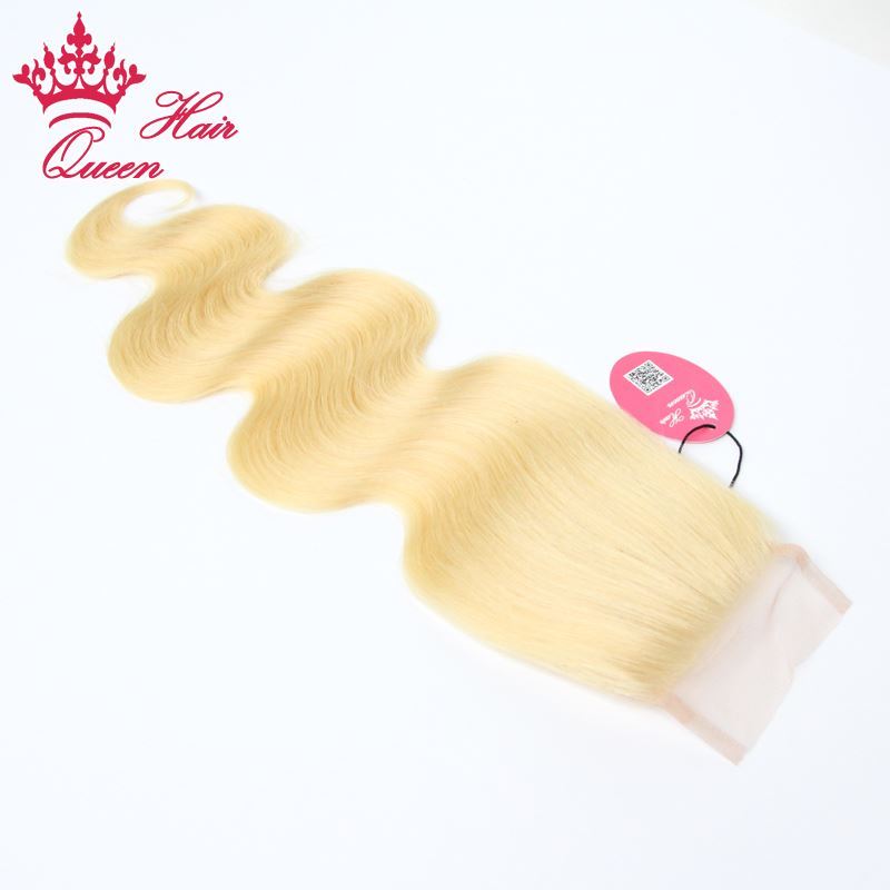 Photo de Queen Hair Products 8"-18" Body Wave Brazilian Virgin Human Hair Lace Closure Color #613 Blone Hair DHL Free Shipping