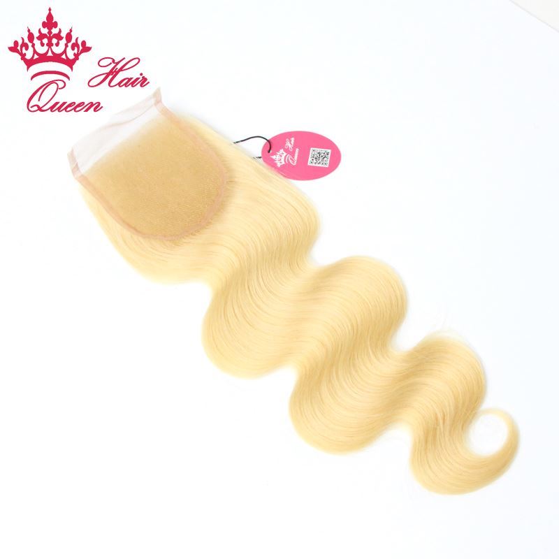 Photo de Queen Hair Products 8"-18" Body Wave Brazilian Virgin Human Hair Lace Closure Color #613 Blone Hair DHL Free Shipping