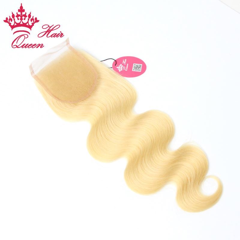 Picture of Queen Hair Products 8"-18" Body Wave Brazilian Virgin Human Hair Lace Closure Color #613 Blone Hair DHL Free Shipping