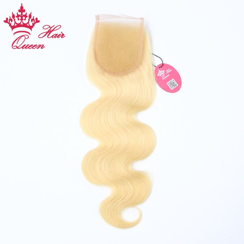 Photo de Queen Hair Products 8"-18" Body Wave Brazilian Virgin Human Hair Lace Closure Color #613 Blone Hair DHL Free Shipping