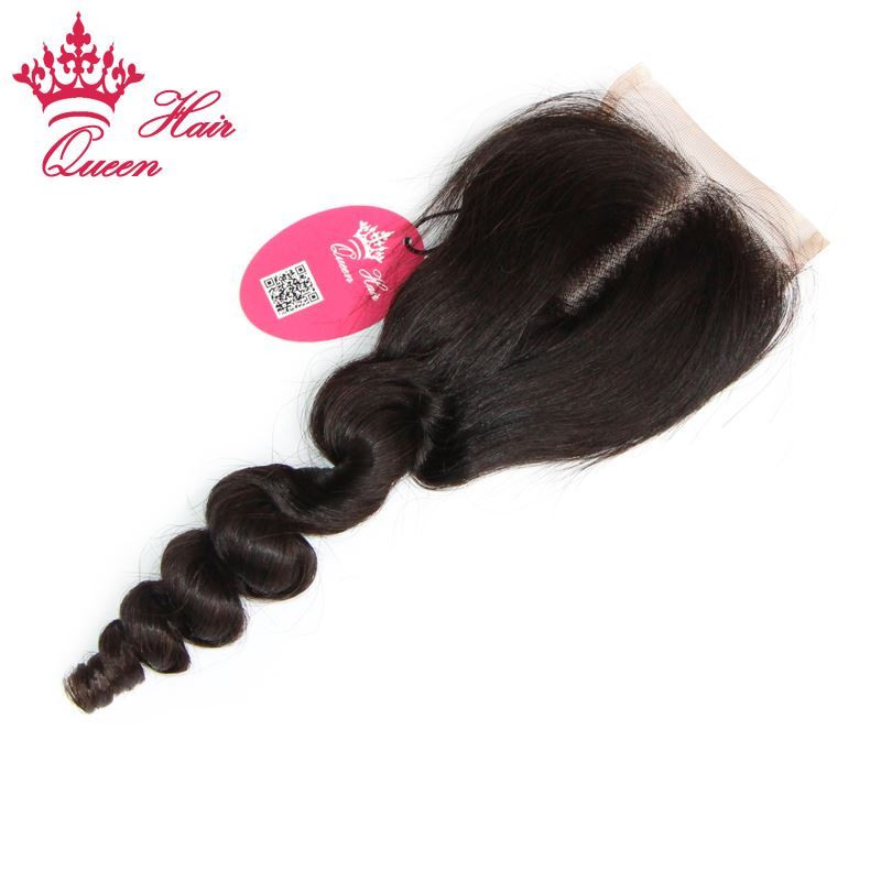 Picture of Queen Hair Products Closure Unprocessed Brazilian Middle Part Loose Wave 3.5"x4" Lace Closure 8"-20" in Stock DHL Free Shipping