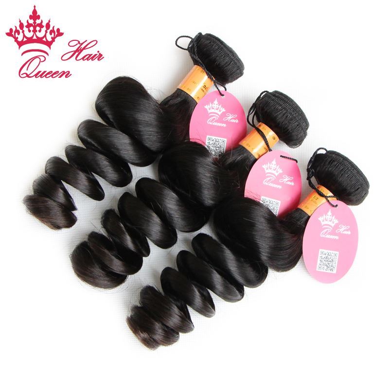 Photo de Queen Hair Products Raw Indian Hair Loose Wave Human Hair Bundle Deals 3 Bundles Natural Color Hair Weave Free Shipping