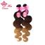 Picture of Queen Hair Products Ombre Hair Extensions Brazilian Virgin Hair Body Wave Three Tone Color #1b #4 #27 Ombre Human Hair Weaves