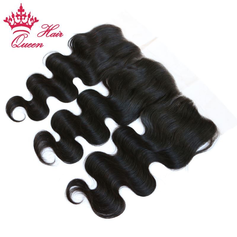 Photo de Queen Hair Products Body Wave Transparent Lace Frontal Closure 13x4 Brazilian Virgin Hair Natural Color 100% Human Hair