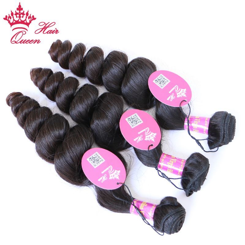 Picture of Queen Hair Products Brazilian Loose Wave Virgin Human Hair 3pcs Natural Color 100% Unprocessed Human Hair Weaving Free Shipping