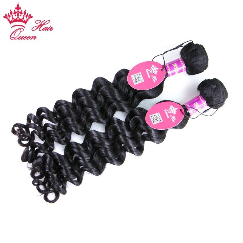 Picture of Queen Hair Products Brazilian Natural Wave More Wave Virgin Human Hair Weaves 4pcs Bundles Hair Extension Weave 100% Human Hair