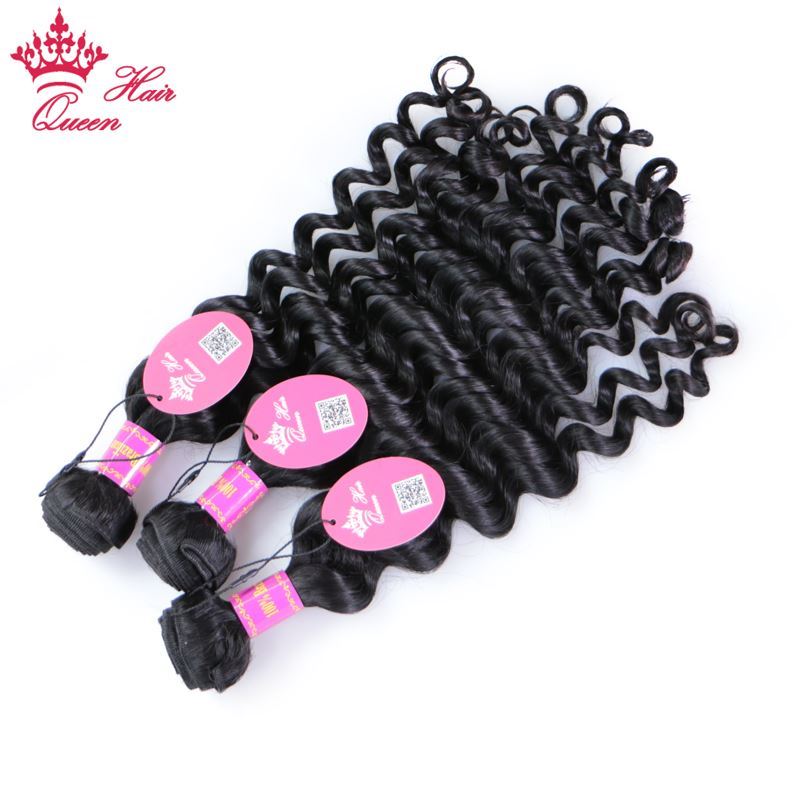 Picture of Queen Hair Products Brazilian Natural Wave More Wave Virgin Human Hair Weaves 4pcs Bundles Hair Extension Weave 100% Human Hair