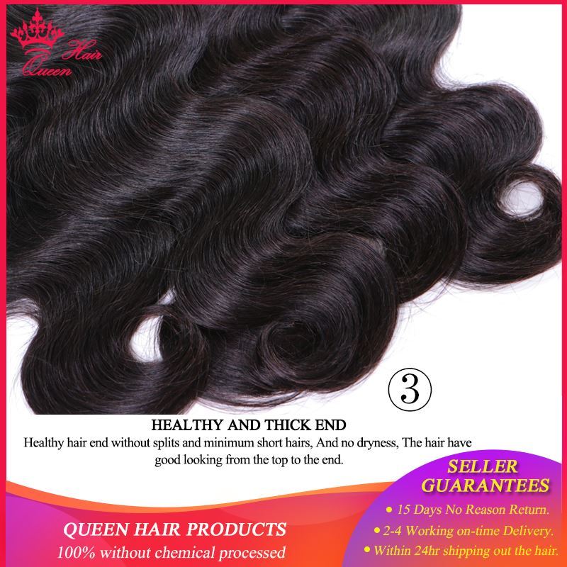 Photo de Queen Hair Products Brazilian Body Wave Hair 4pcs/lot Bundles Deal Human Hair Extentions Hair weft Natural Color 8"-28" In Stock
