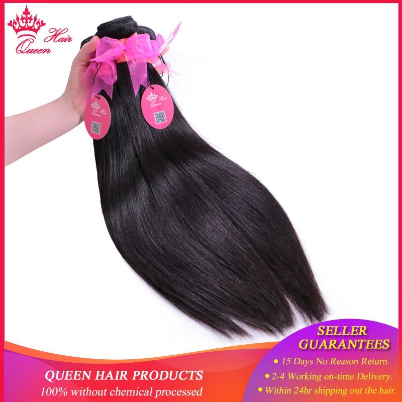 Picture of Queen Hair Brazilian Hair Weave Bundle Straight Hair Bundles 100% Human Hair Extension Products 1pc Natural Color 