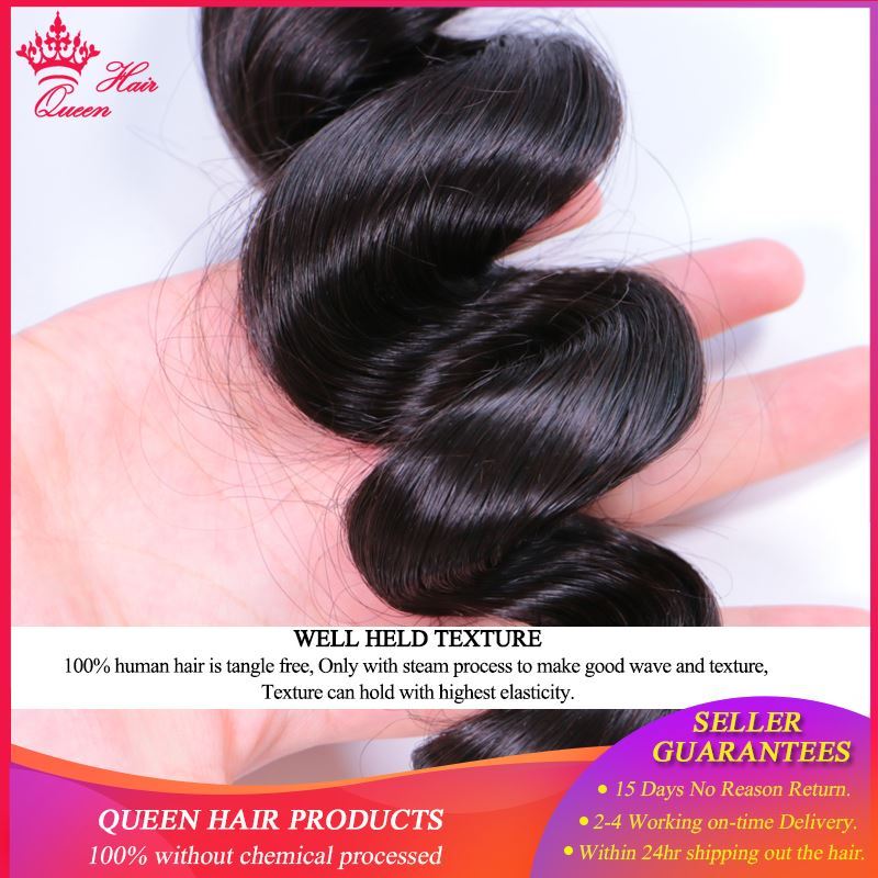 Picture of Queen Hair Products Brazilian Loose Wave Virgin Hair 100% Unprocessed Human Hair Extension Good Quality Tangle Free 3pcs/lot DHL Free Shipping