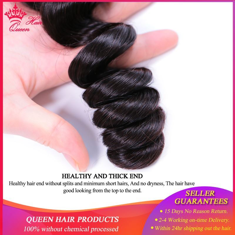 Photo de Queen Hair Products Brazilian Loose Wave Hair weave Bundles 4Pcs/Lot 100% Human Hair Extension Natural Color  Free Shipping