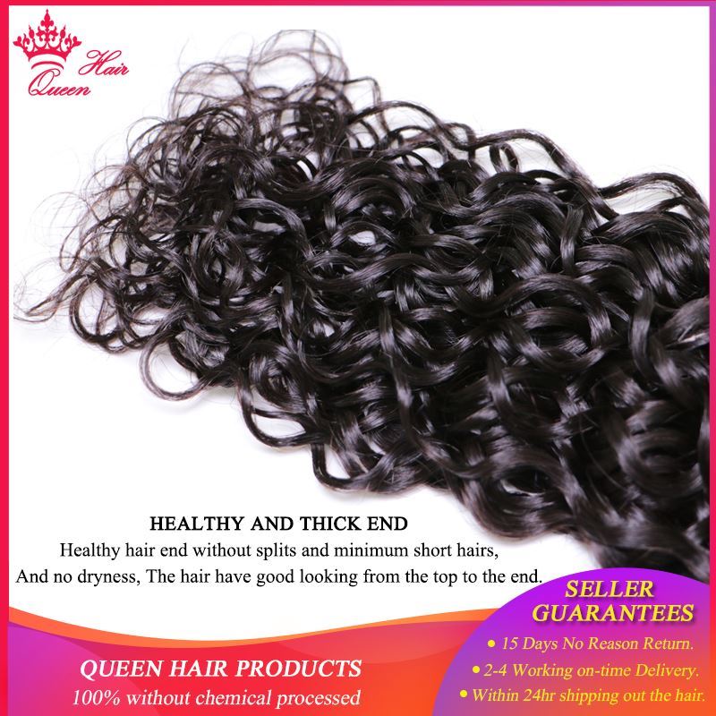 Picture of Queen Hair Products Brazilian Water Wave Hair Natural Color 10" - 28" 1 Piece Ali 100% Human Hair Weave Bundles Free Shipping