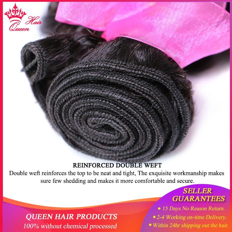 Picture of Queen Hair Products Brazilian Water Wave Hair 4pcs/lot 100% Human Hair Weave Bundles Natural Color Extensions 1B# 