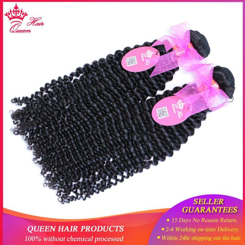 Picture of Queen Hair Products Brazilian Kinky Curly Virgin Hair Afro Kinky Curly Unprocessed Human Hair Weave Extension Weft 3pcs/Lot DHL Free Shipping