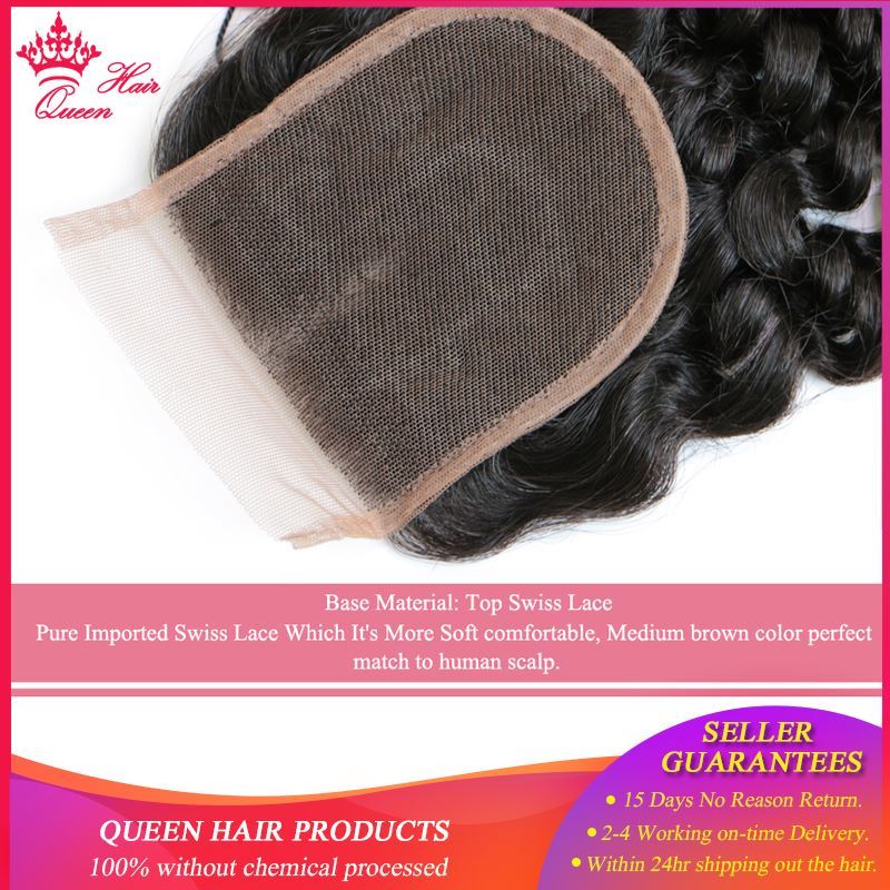 Picture of 100% Human Brazilian Hair Deep Wave Bundles With Closure Weave Free Part Lace Closure with Hair virgin hair Queen Hair Products