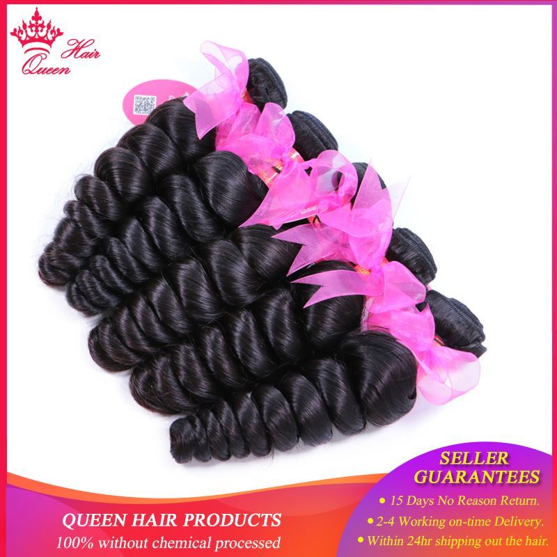 Photo de Queen Hair Products Brazilian Loose Wave Bundles with Closure 100% Human Hair 3 Bundles With Lace Closure Fast Free Shipping