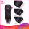 Photo de Queen Hair Products 100% Human Hair Brazilian Straight 3 Bundles With Closure virgin Hair Extensions Natural color Lace Closure