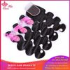 Picture of Brazilian Hair Weave Bundles with Closure Body Wave Hair Extension 4pcs/lot Virgin Human Hair weaving Queen Hair Products
