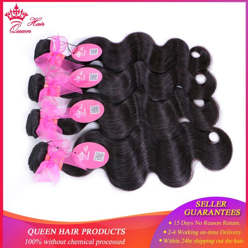 Picture of Brazilian Hair Weave Bundles with Closure Body Wave Hair Extension 4pcs/lot Virgin Human Hair weaving Queen Hair Products