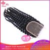 Picture of Queen Hair Products Brazilian Kinky Curly Virgin Hair Lace Closure 4"x4"100% Human Hair Free Part Style Natural Color