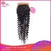 Picture of Queen Hair Products Brazilian Virgin Hair Deep Wave Silk Base Closure 100% Human Hair 3.5"*4" Swiss Lace Natural Color