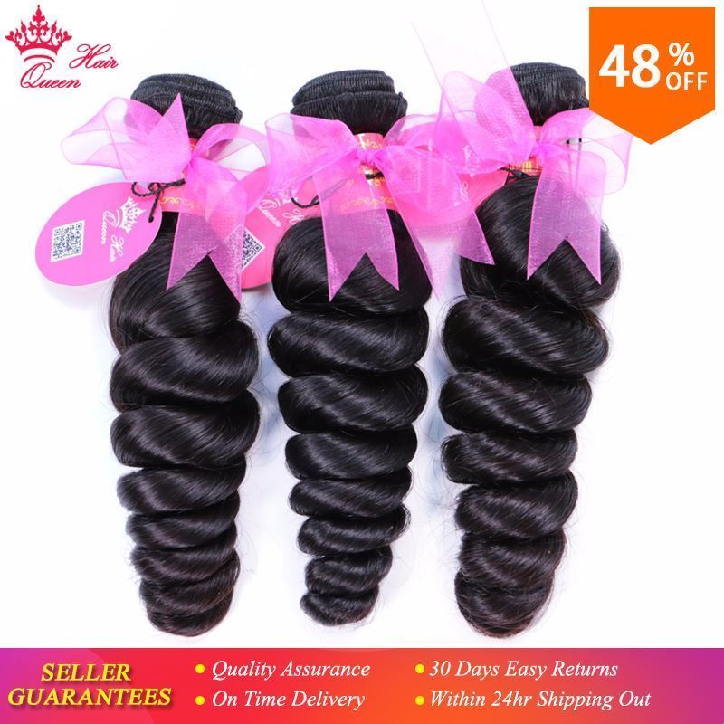 Photo de Queen Hair Products Brazilian Loose Wave Virgin Hair 100% Unprocessed Human Hair Extension Good Quality Tangle Free 3pcs/lot DHL Free Shipping