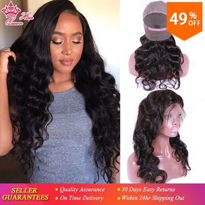 Photo de Queen Hair Products Human Hair Full Lace Wig 100% Brazilian Human Remy Hair Body Wave Glueless Wigs FAST SHIPPING