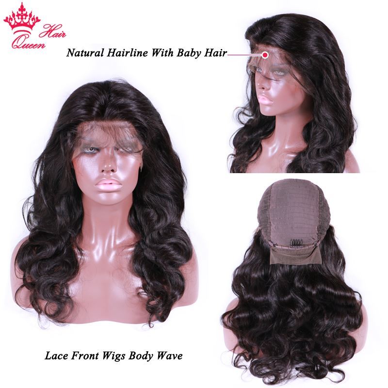 Photo de Queen Hair Products Body Wave Lace Front Human Hair Wigs Pre-plucked 100% Human Hair Frontal Wigs Natural Color For Black Women