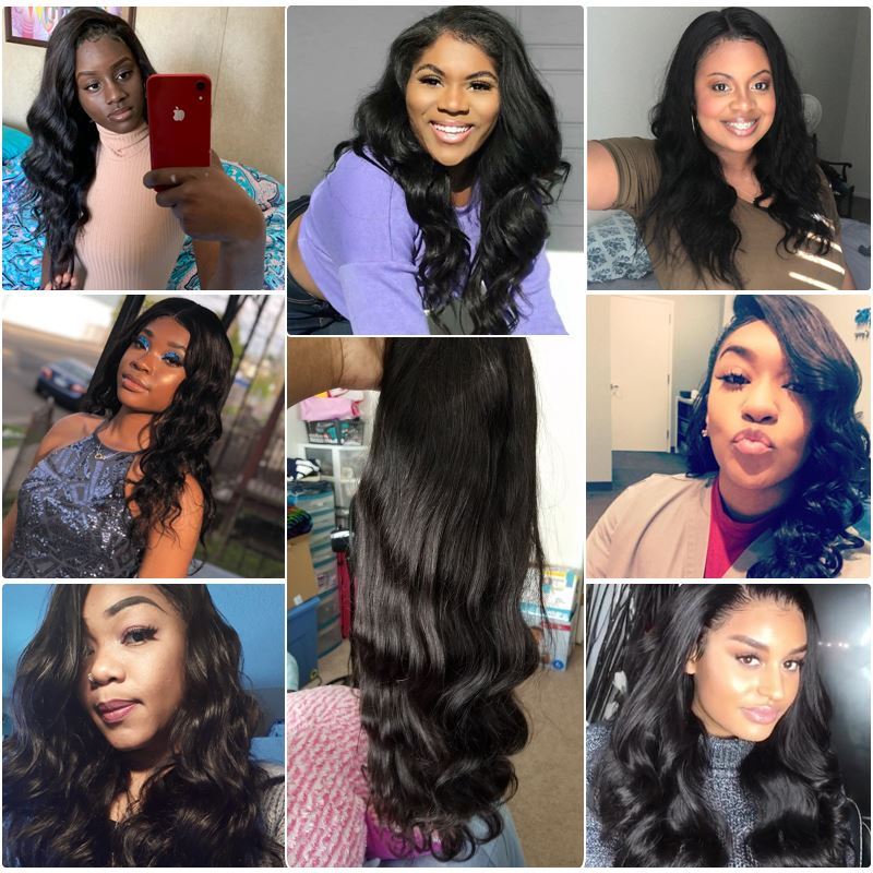 Picture of Queen Hair Products Body Wave Lace Front Human Hair Wigs Pre-plucked 100% Human Hair Frontal Wigs Natural Color For Black Women