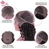 Photo de Queen Hair Products Deep Wave Lace Front Wigs Brazilian Human Hair Pre Plucked Lace Frontal Wig Natural Color For Black Women