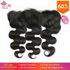 Picture of Queen Hair Products Body Wave Transparent Lace Frontal Closure 13x4 Brazilian Virgin Hair Natural Color 100% Human Hair
