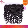 Photo de Queen Hair Product Swiss Lace Frontal Closure Ear to Ear 13"x4" Brazilian Virgin Hair Natural Wave 100% Human Hair Natural Color