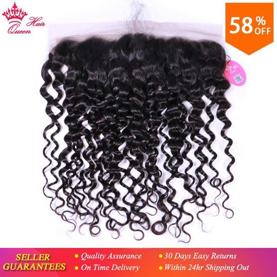 Picture of Queen Hair Brazilian Water Wave 13*4 Ear To Ear Lace Frontal Closure Virgin Hair Weave Bundles 100% Human Hair Shipping Free
