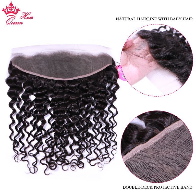 Picture of Queen Hair Brazilian Water Wave 13*4 Ear To Ear Lace Frontal Closure Virgin Hair Weave Bundles 100% Human Hair Shipping Free
