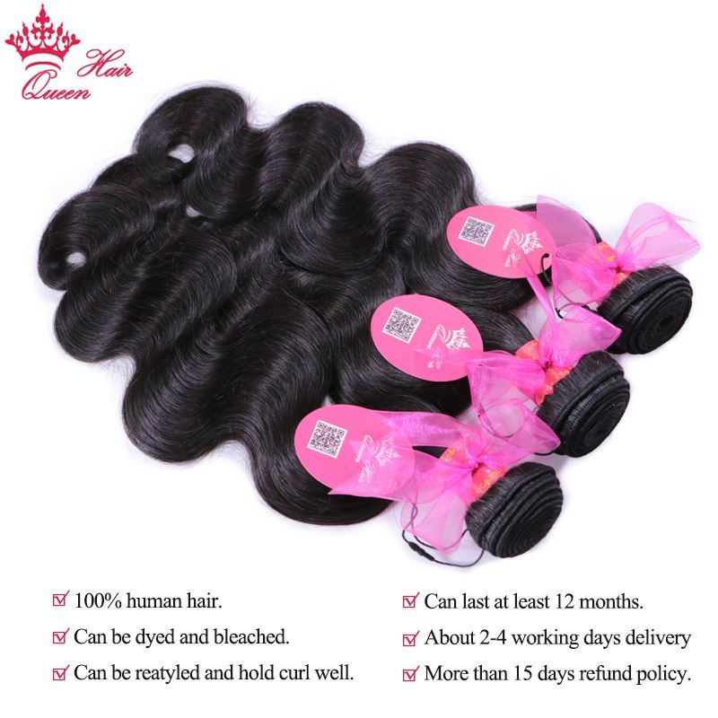 Picture of 100% Brazilian Human Hair Body Wave 3 Bundles Weaves With Lace Frontal Human Hair Remy weaving Queen Hair Products Free Shipping