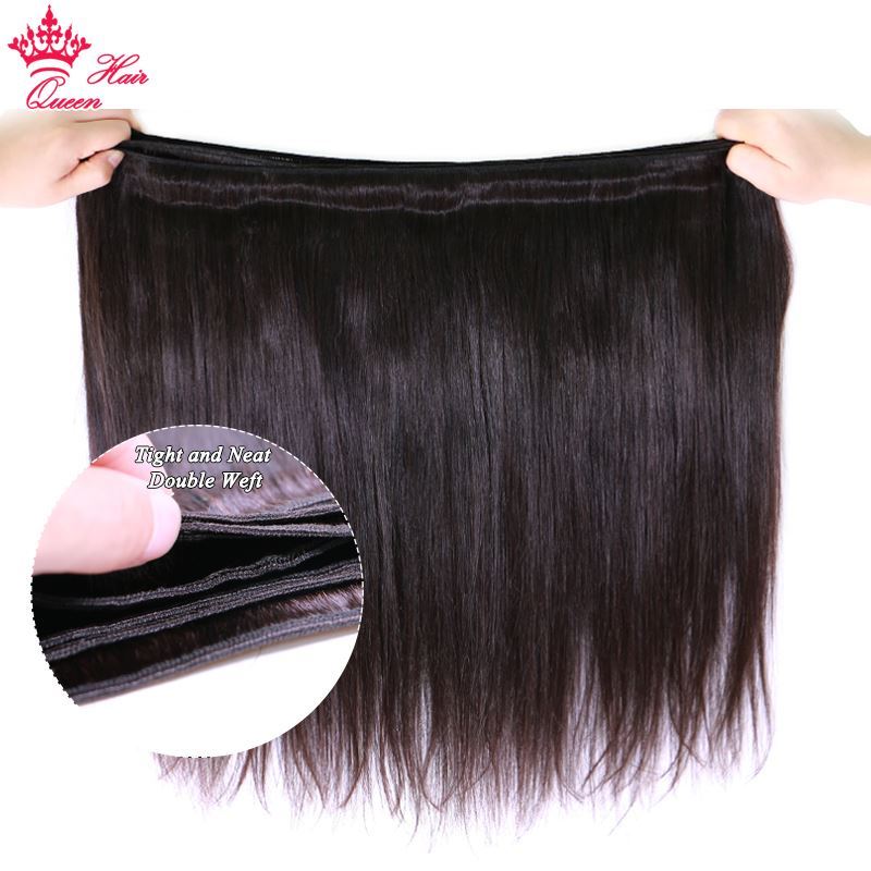 Photo de Queen Hair Brazilian Straight Hair Weave 3Bundles With 1 Piece Lace Frontal Closure Virgin Human Hair Bundles Deal Free Shipping