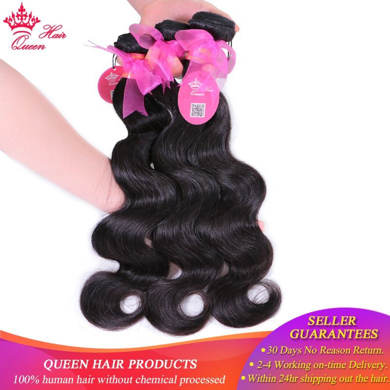 Picture of Brazilian Virgin Human Hair Weave Bundles Body Wave 100% Human Hair Extension Products Natural Color FAST SHIPPING Queen Hair 