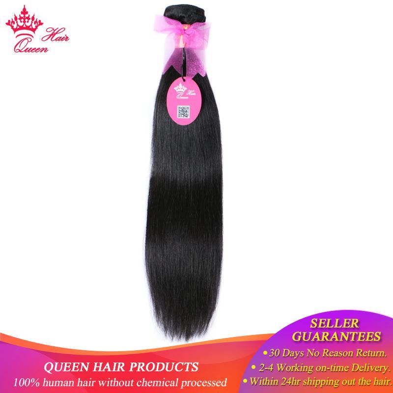Photo de Queen Hair Brazilian Hair Weave Bundle Straight Hair Bundles 100% Human Hair Extension Products 1pc Natural Color 