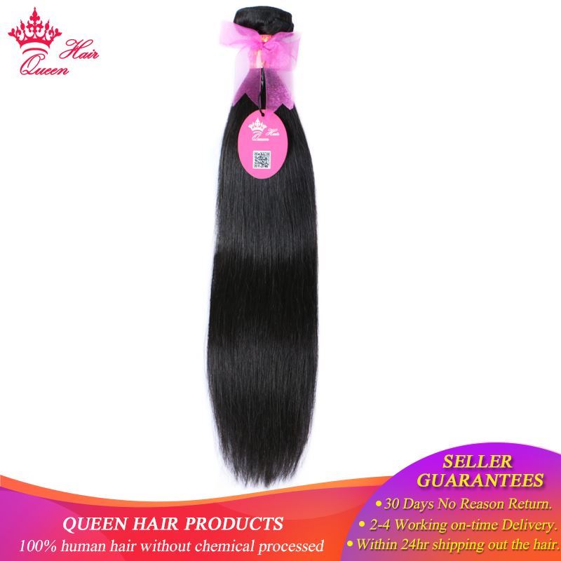 Picture of Queen Hair Brazilian Hair Weave Bundle Straight Hair Bundles 100% Human Hair Extension Products 1pc Natural Color 