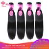 Photo de Queen Hair Products Brazilian Bundle Straight Hair Bundles 4pcs 100% Human Hair Weave Bundle Virgin Natural color Free Shipping