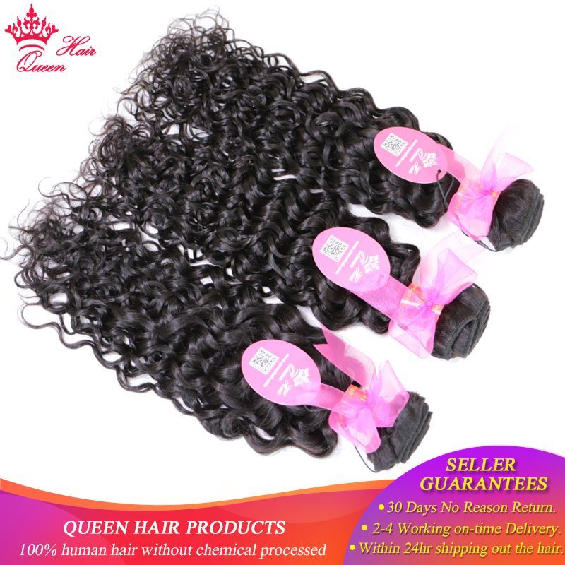 Picture of Queen Hair Products New Arrival Brazilian Human Hair Bundles Deal Water Wave Human Hair Bundle 10"-28" Double Weft Weaving