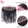 Picture of Queen Hair Products Deep Curly wave Brazilian Virgin Human Hair Lace Frontal Closure 13"x4" ear to ear 10"-20" Natural Color 1B