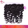 Photo de Queen Hair Product Swiss Lace Frontal Closure Ear to Ear 13"x4" Brazilian Virgin Hair Natural Wave 100% Human Hair Natural Color