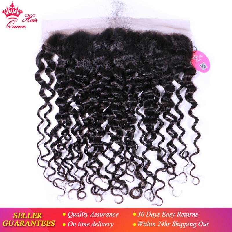 Picture of Queen Hair Brazilian Water Wave 13*4 Ear To Ear Lace Frontal Closure Virgin Hair Weave Bundles 100% Human Hair Shipping Free